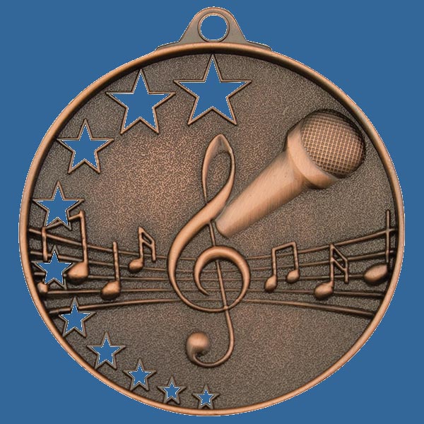 MH921Bt Bright Star Series Music Medal Antique Bronze