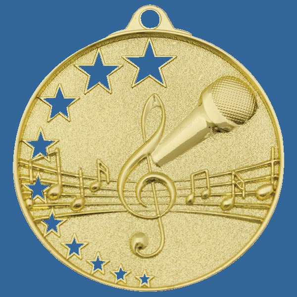 MH921Gt Bright Star Series Music Medal Antique Gold