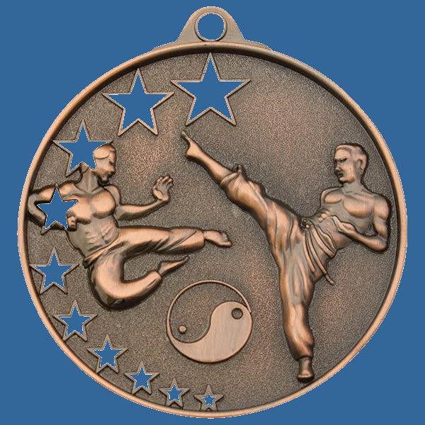 MH923Bt Bright Star Series Martial Arts Medal Antique Bronze