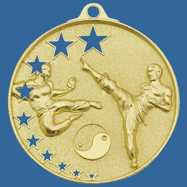 MH923Gt Bright Star Series Martial Arts Medal Antique Gold