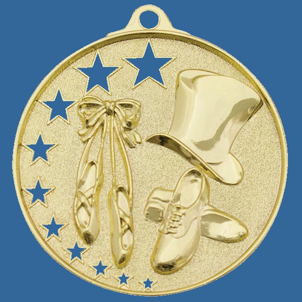 MH932Gt Bright Star Series Dance Medal Antique Gold