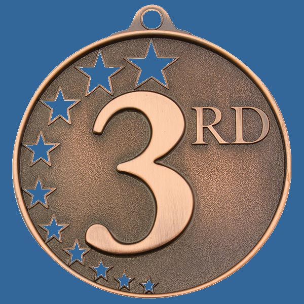 MH953Bt Bright Star Series 3rd Place Medal Antique Bronze