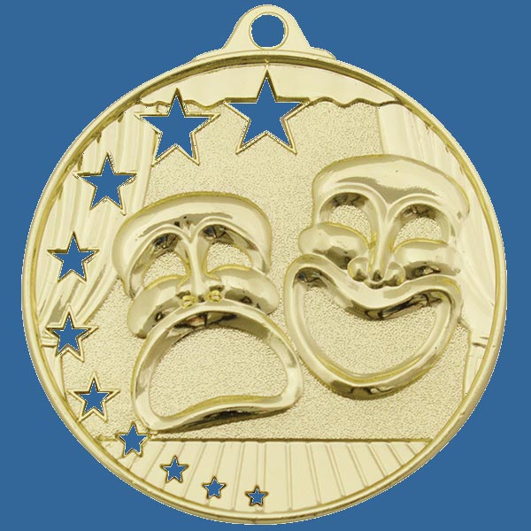 MH994Gt Bright Star Series Drama Medal Antique Gold