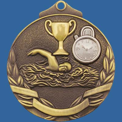 MT902Gt Two Tone Series Swimming Medal Gold