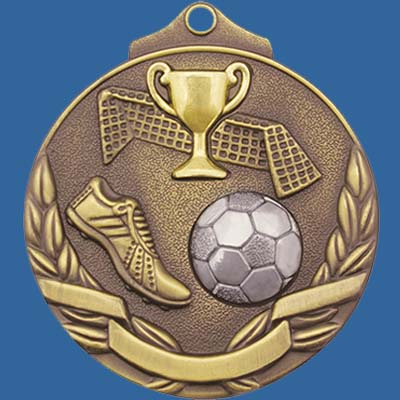 MT904Gt Two Tone Series Soccer Medal Gold