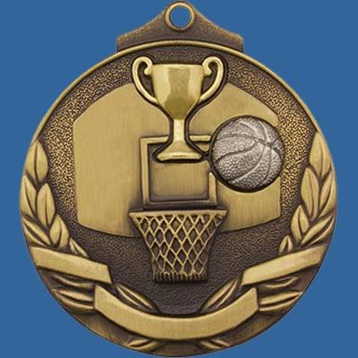 MT907Gt Two Tone Series Basketball Medal Gold