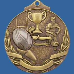 MT913Gt Two Tone Series Rugby Medal Gold