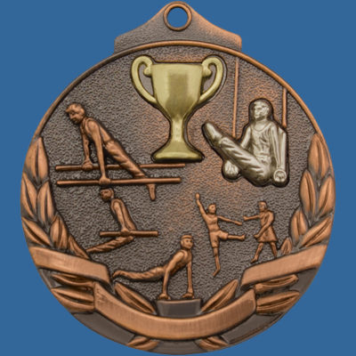 MT914Bt Two Tone Series Gymnastics Medal Antique Bronze