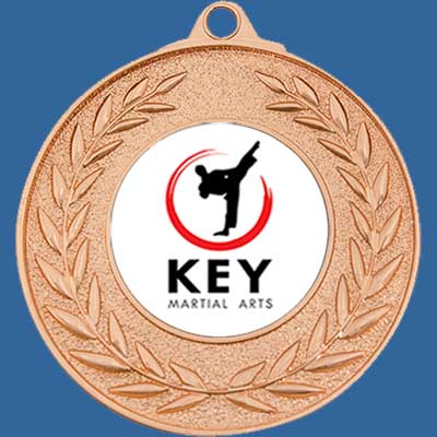 MX950Bt Classic Wreath Bright Bronze Medal 50mm with Custom Insert