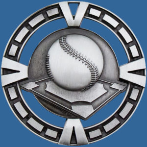 MY903St Varsity Series Baseball Softball Medal Antique Silver