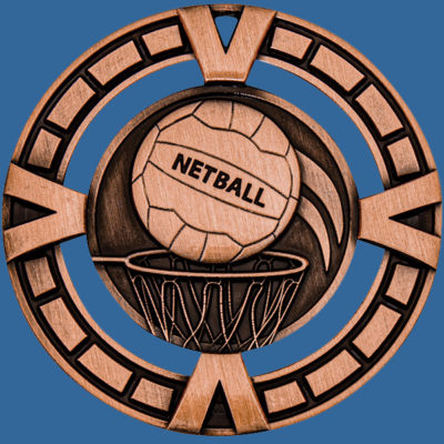 MY911Bt Varsity Series Netball Medal Antique Bronze