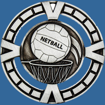 MY911St Varsity Series Netball Medal Antique Silver