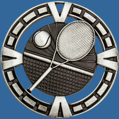 MY918St Varsity Series Tennis Medal Antique Silver