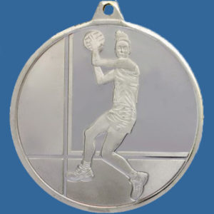 Netball Medal Silver Glacier Frosted Series MZ911St