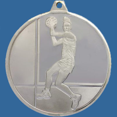 Netball Medal Silver Glacier Frosted Series MZ911St