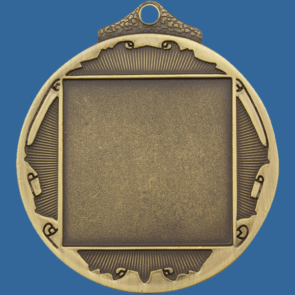 Two Tone Series Medal Back View - 32 x 32mm Engraving or Printed Plate Area
