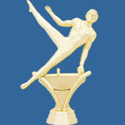 8626t Gymnastics Trophy Figurine Gold Plastic Male