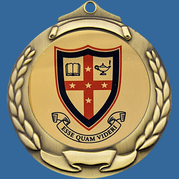 MP#M862Gt-Banner-Wreath-Medal-Gold-50mm-Custom Print Insert