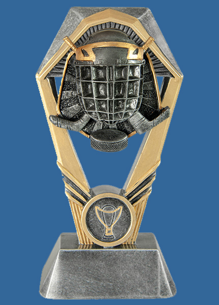 18_+RI25Ge Hex Tower Series Ice Hockey Resin Trophy