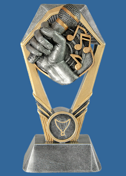 18_+RI48Ge Hex Tower Series Debate Resin Trophy