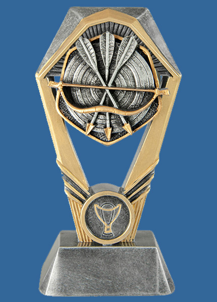 18_+RI84Ge Hex Tower Series Resin Archery Trophy