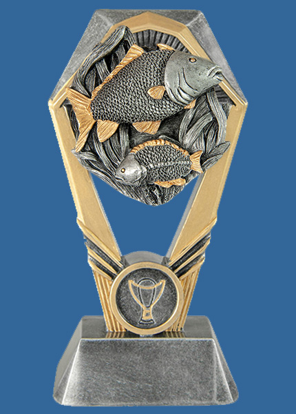 18_+RI85Ae Hex Tower Series Fishing Resin Trophy