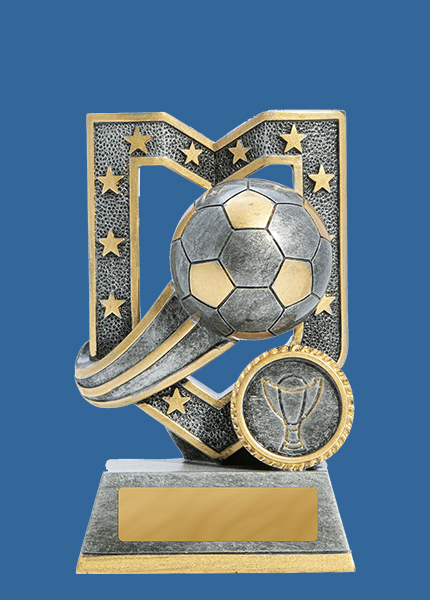 FREE Engraving Goalkeeper Football Glove & Stars Shield Trophy Resin Award 