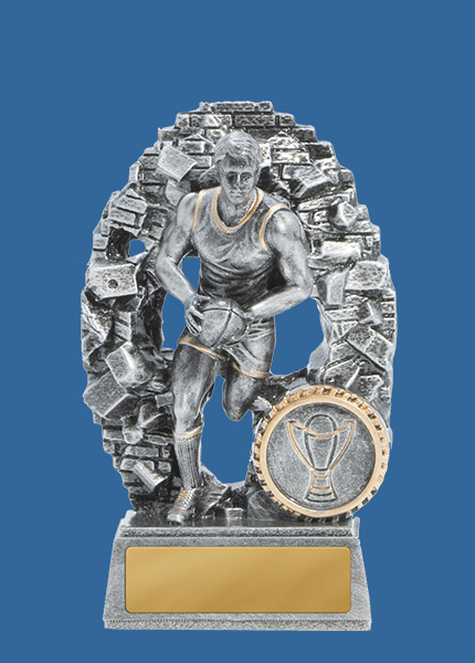 1010-3M_e Crash Through Series Aussie Rules Male Resin Trophy