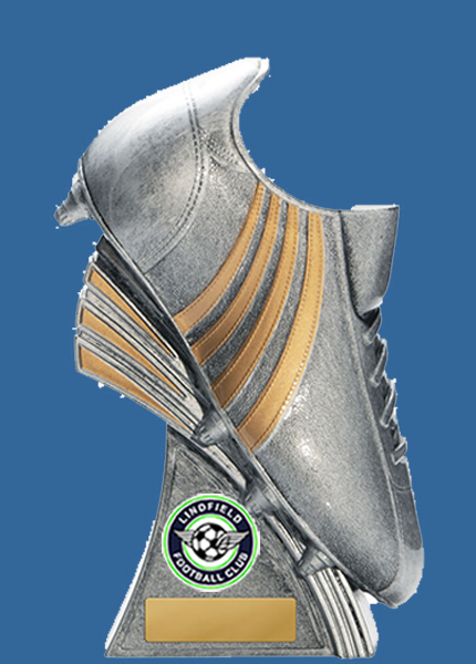 LF#1008-SG_e Plastic Resin Football Trophy Boot