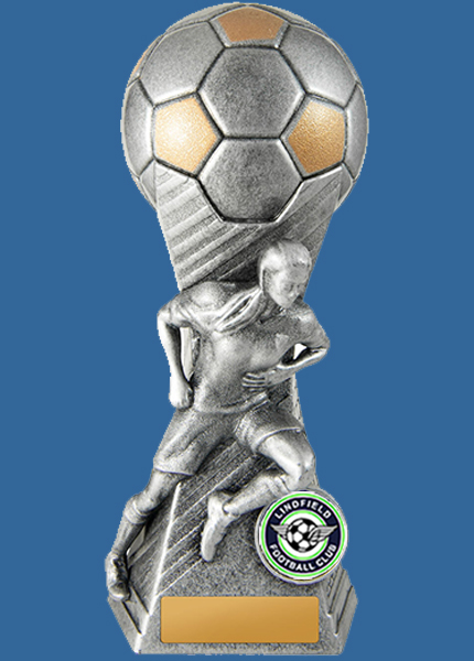 LF#1121-9F_e Plastic Resin Football Trophy Female