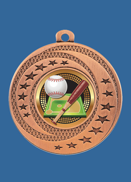 BSW133Bt Wayfare Series Baseball Medal Antique Bronze