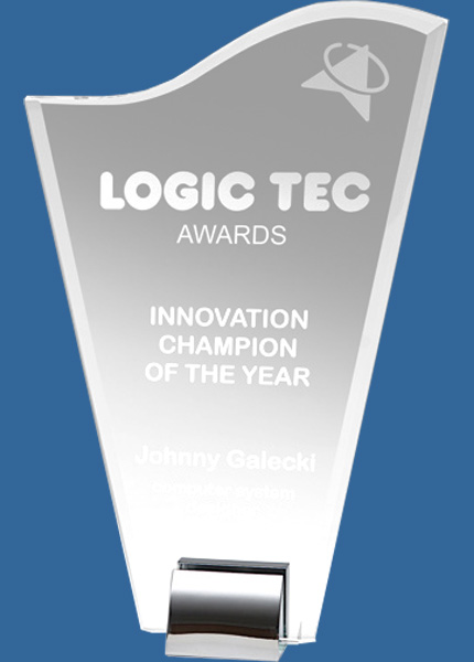 GM128_t Voyager Glass Trophy with detachable Metal Base