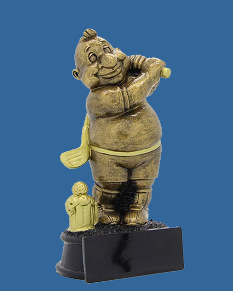 NR3a Comic Golf Resin Trophy