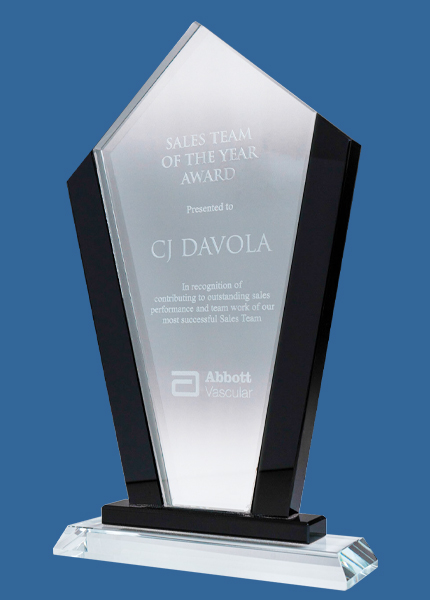 1264-2_e Dualliss Chevron Clear Glass Award (15mm Thick)