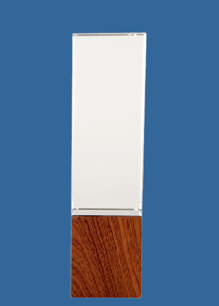 1280Be Timber-Crystal Block Award (50mm Thick)