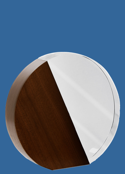 1280De Crystal-Timber Circle Award (35mm Thick)