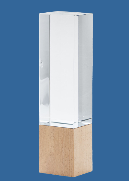 1290Be Crystal-Timber Block Award (50mm Thick)