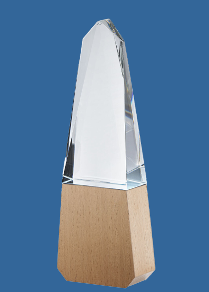 1290Ce Crystal-Timber Obelisk Award (40mm Thick)