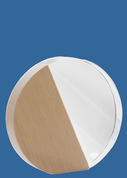 1290De Crystal-Timber Circle Award (35mm thick)