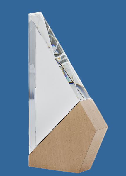 1290Ee Crystal-Timber Sail Award (35mm Thick)