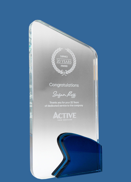 1399_BUe Apex Blade Clear Glass Award Trophy (15mm Thick)
