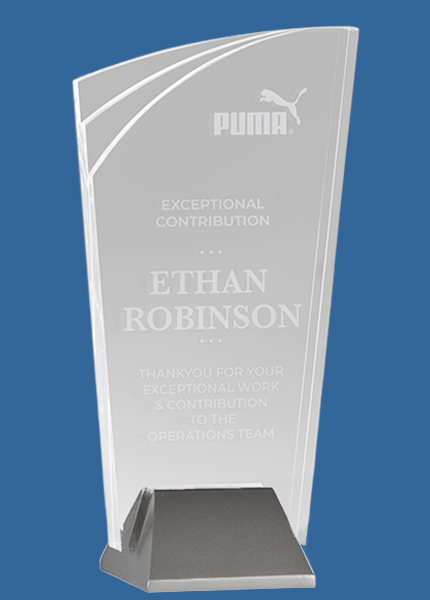 EAC07_e Glacier Series Wedge Clear Acrylic Award