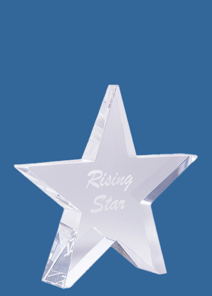 IC07_e Infiniti Star Clear Crystal Trophy in Presentation Box - 25mm Thick