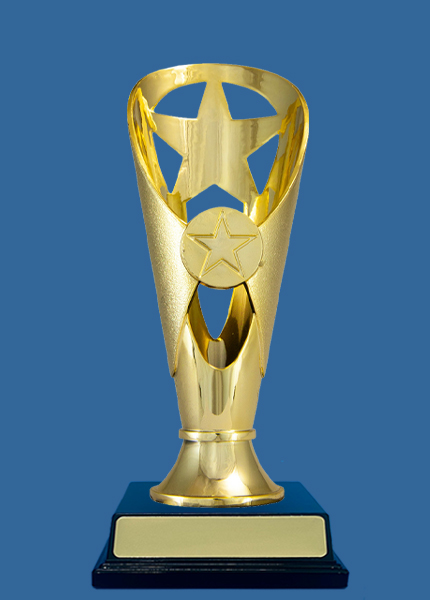 1102G+BK Plastic Trophy Cup Gold with Black Base