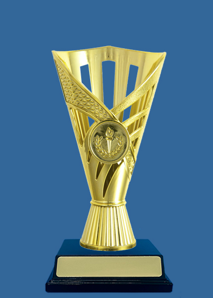 256G+BK Plastic Trophy Cup Gold with Black Base