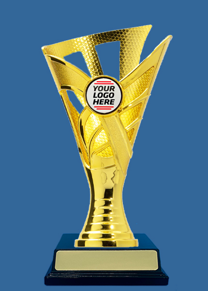 267Ge+BK Plastic Trophy Cup Gold with Black Base