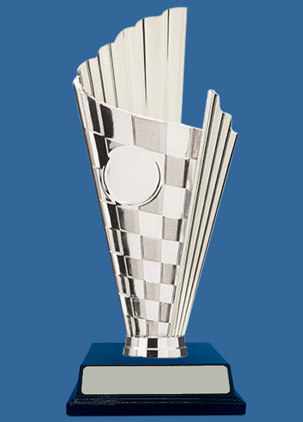 269Se+BK Plastic Trophy Cup Silver with Black Base