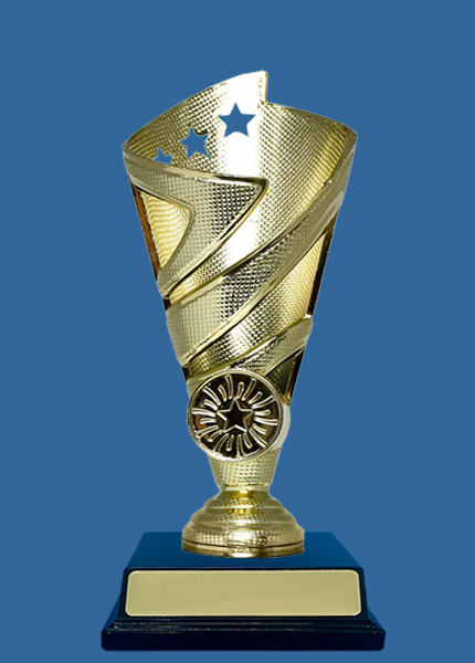 284G+BK Plastic Trophy Cup Gold with Black Base