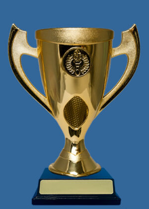442-3G+BK Plastic Trophy Cup Gold with Black Base