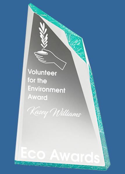 AC174_t Charger Clear Acrylic Award Green Tint Base (25mm thick)